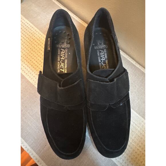 Mephisto Graziella Black Suede Wedge Size 8.5 Air-Jet Comfort - Picture 2 of 8